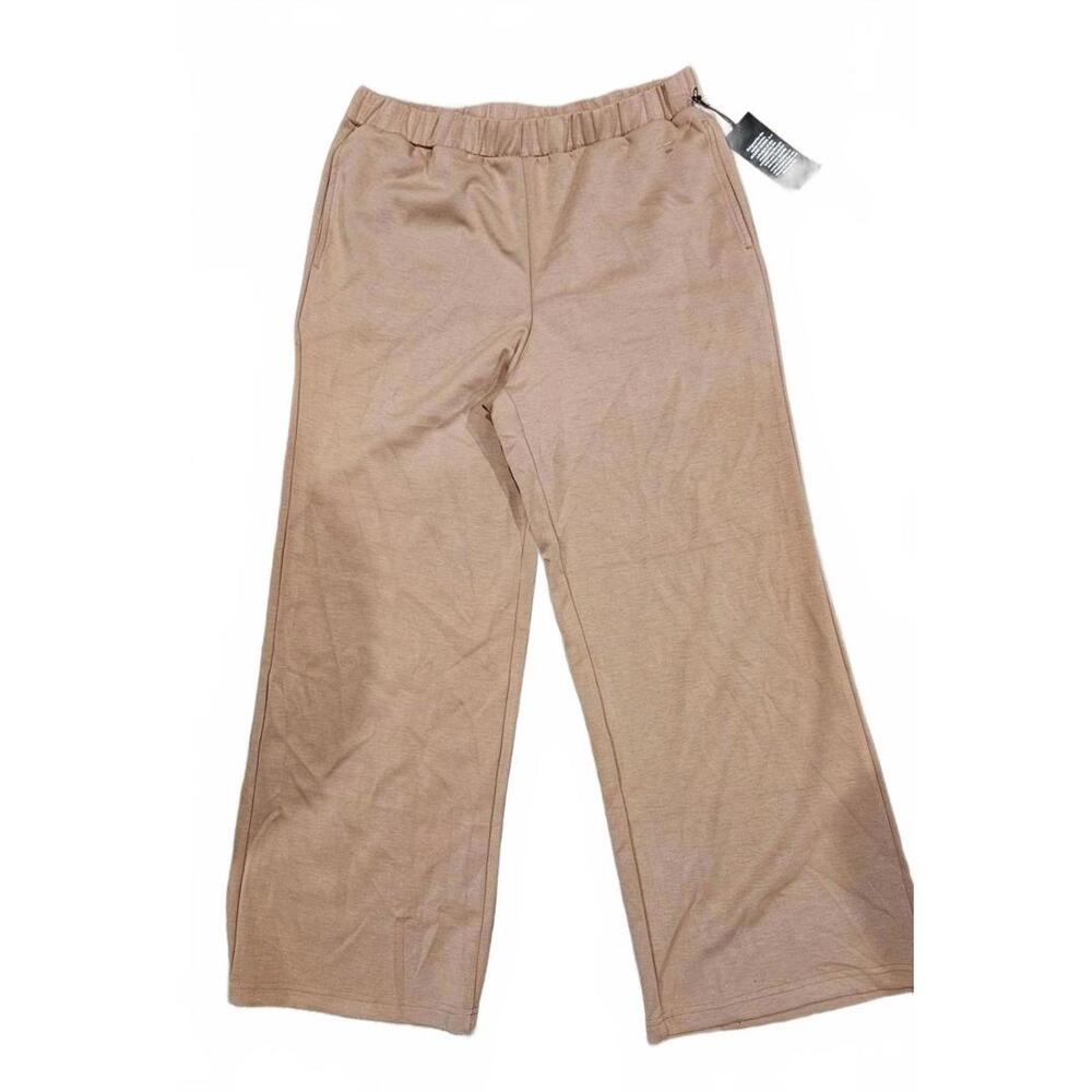 Modern Works Beige Wide Leg  Pull On Pants Size Large